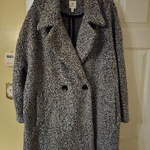 Rafaella Women's Black and White Pea Coat